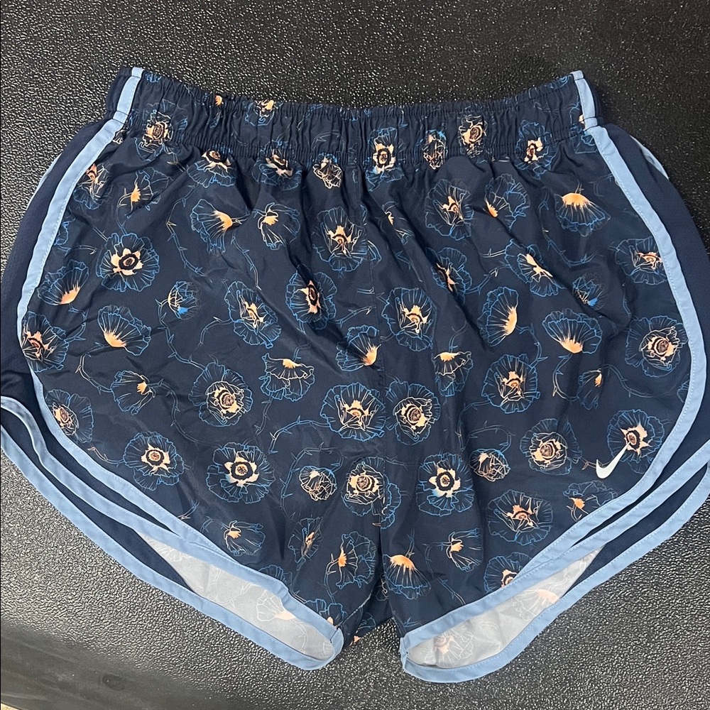 Nike Women's Navy Floral Athletic Shorts